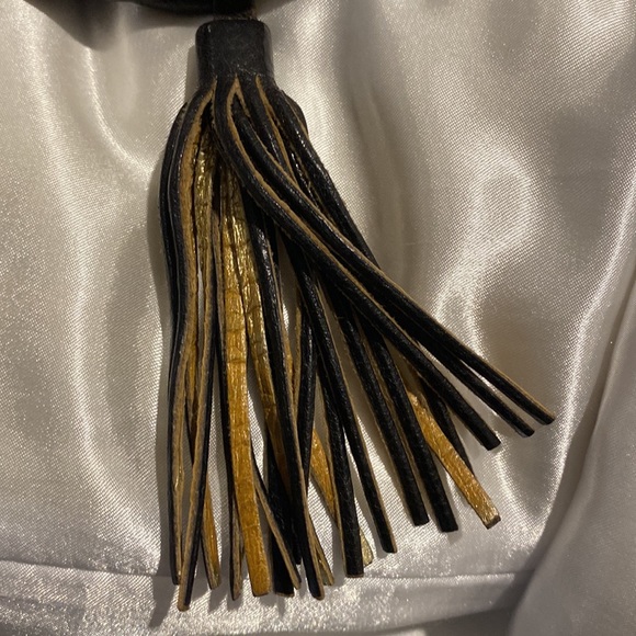 BRACCIALINI VINTAGE LEATHER CROSSOVER BAG WITH EMBEZZLEMENT - Picture 9 of 12